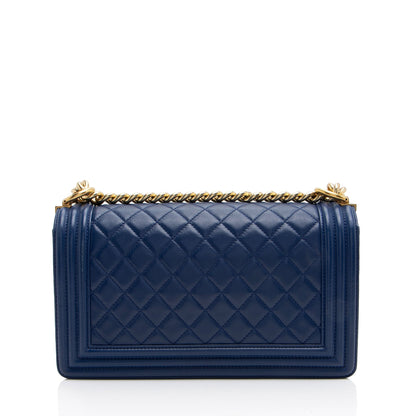 Chanel Lambskin Old Medium Boy Bag (SHF-lx1VjZ)