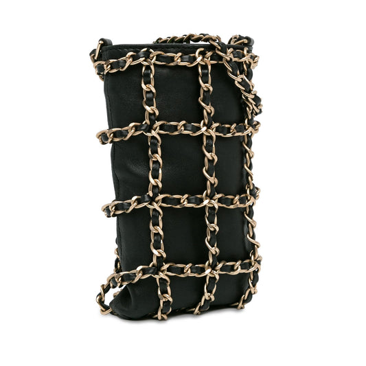 Chanel Lambskin Tech Me Out Clutch With Chain (SHG-lnyegU)