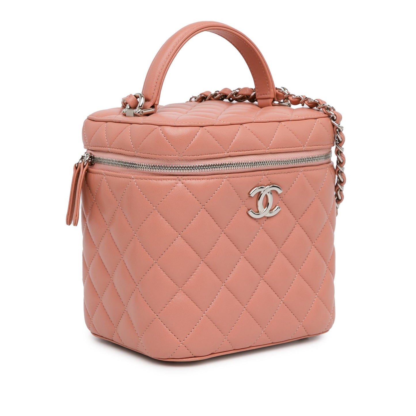 Chanel Lambskin Top Handle Vanity Case with Chain (SHG-hnAAMY)