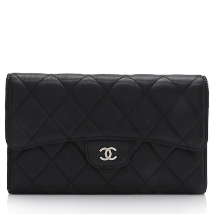 Chanel Lambskin CC Tri-Fold Long Wallet (SHF-TmgtMF)