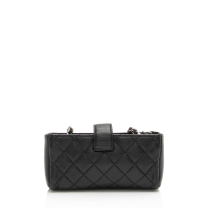 Chanel Lambskin Valentine Charms Mini Phone Holder Crossbody