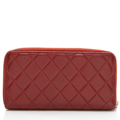 Chanel Lambskin CC Zip Around Wallet (SHF-17494)