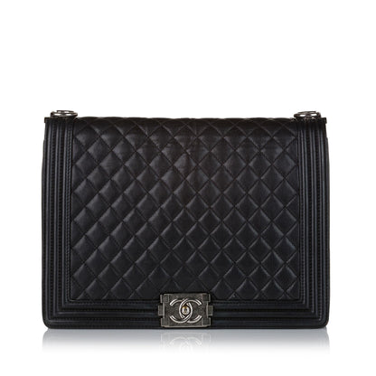 Chanel Large Boy Lambskin Leather Flap Bag (SHG-36631)