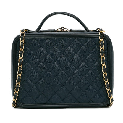 Chanel Large Caviar CC Filigree Vanity Case (SHG-JUihwi)