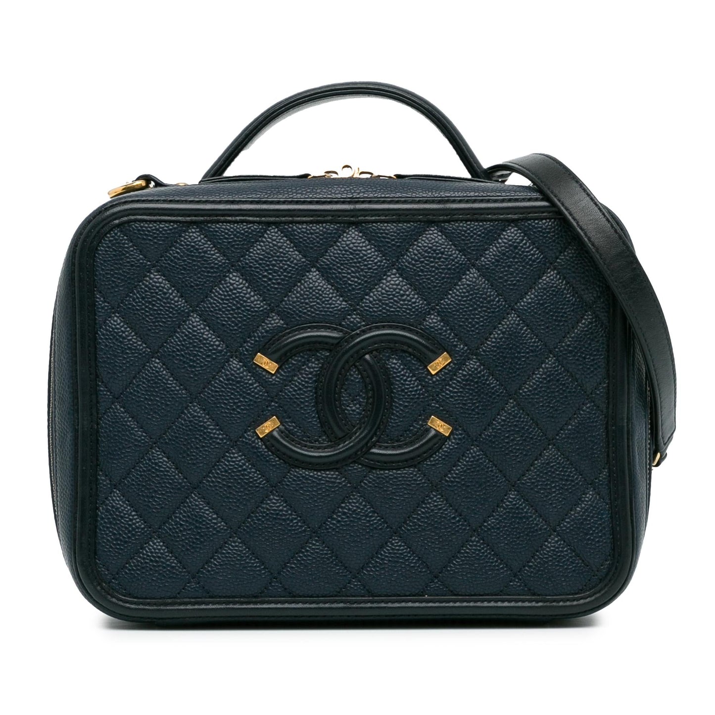 Chanel Large Caviar CC Filigree Vanity Case (SHG-JUihwi)