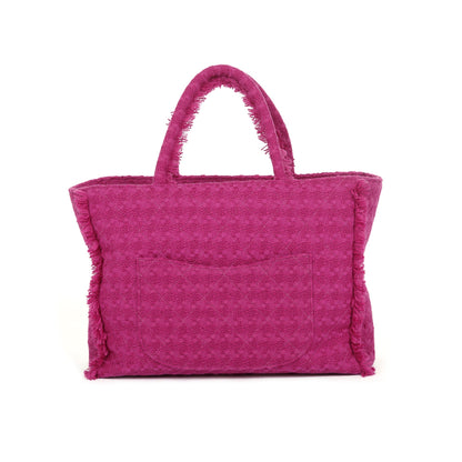 Chanel Large Giant Logo Tweed Shopping Tote