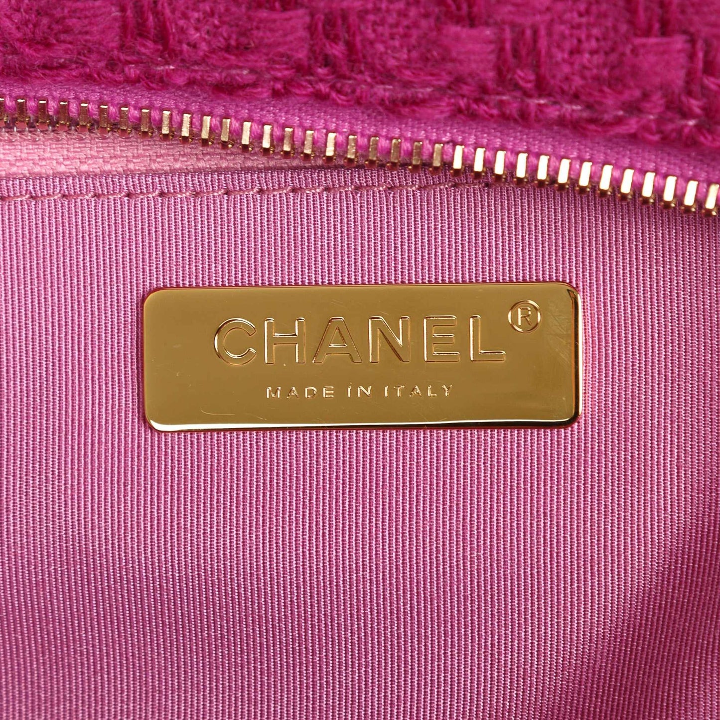 Chanel Large Giant Logo Tweed Shopping Tote