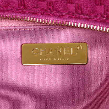 Chanel Large Giant Logo Tweed Shopping Tote