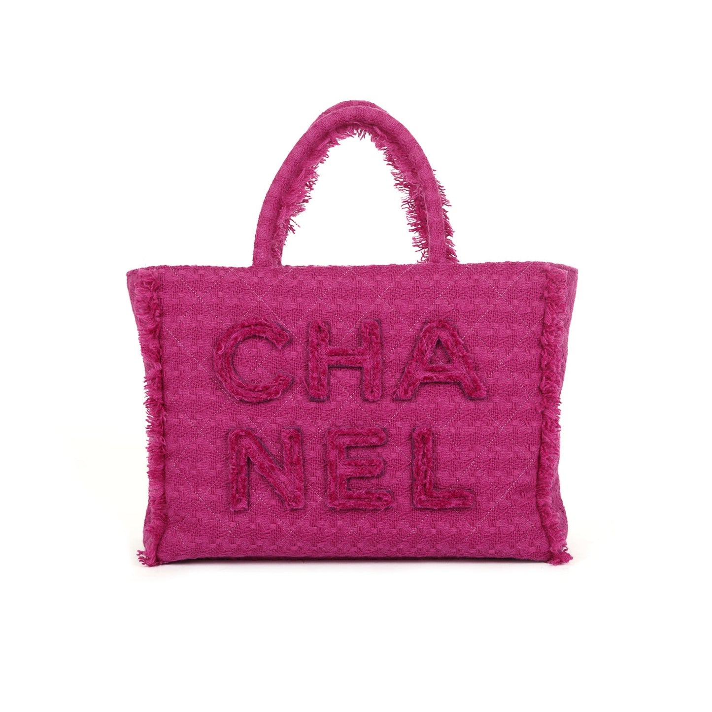 Chanel Large Giant Logo Tweed Shopping Tote