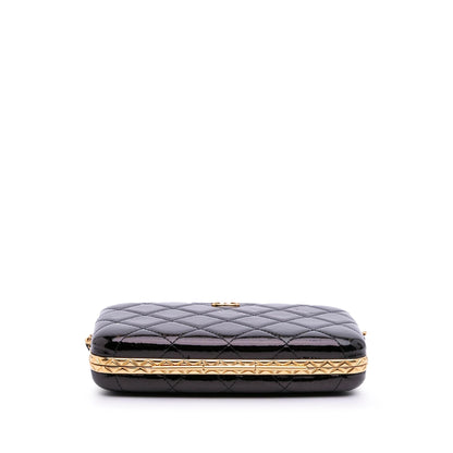 Chanel Large Glazed Goatskin Box With Chain