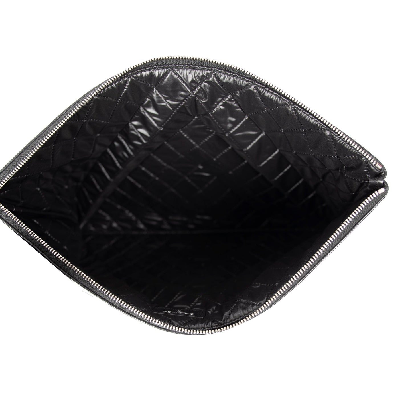 Chanel Large Mademoiselle Quilted Lambskin Leather O-Case Clutch