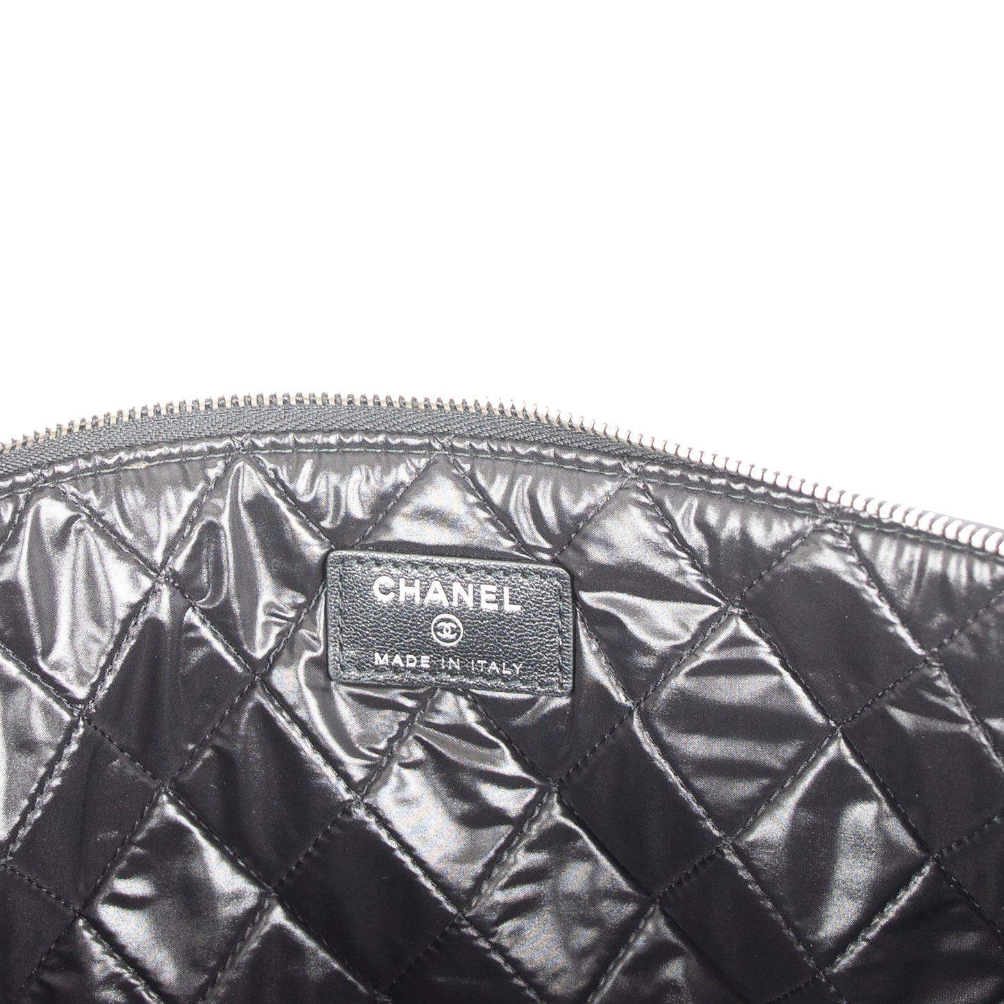 Chanel Large Mademoiselle Quilted Lambskin Leather O-Case Clutch