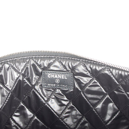 Chanel Large Mademoiselle Quilted Lambskin Leather O-Case Clutch
