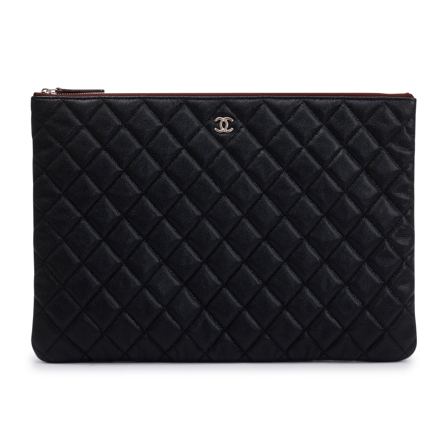 Chanel Large Quilted Caviar Leather O-Case Clutch