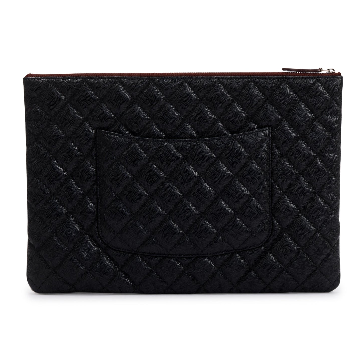 Chanel Large Quilted Caviar Leather O-Case Clutch
