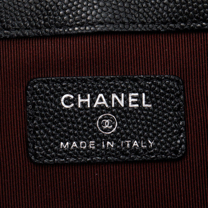 Chanel Large Quilted Caviar Leather O-Case Clutch