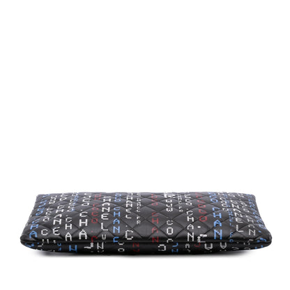 Chanel Large Quilted Lambskin Data Center O Case Clutch