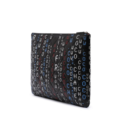 Chanel Large Quilted Lambskin Data Center O Case Clutch