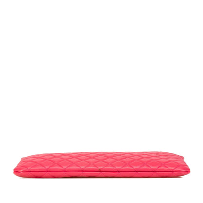 Chanel Large Quilted Lambskin O Case Clutch