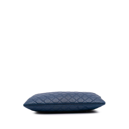Chanel Large Quilted Lambskin O Case Clutch