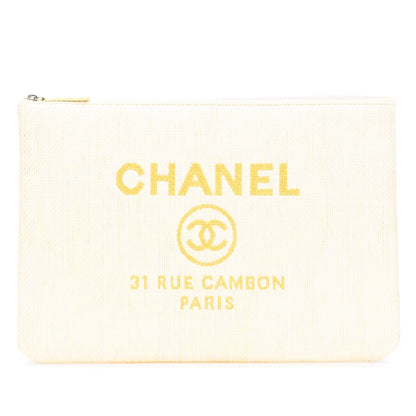 Chanel Large Raffia Deauville O Case Clutch