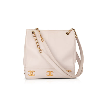 Chanel Large Vintage CC Caviar Leather Tote