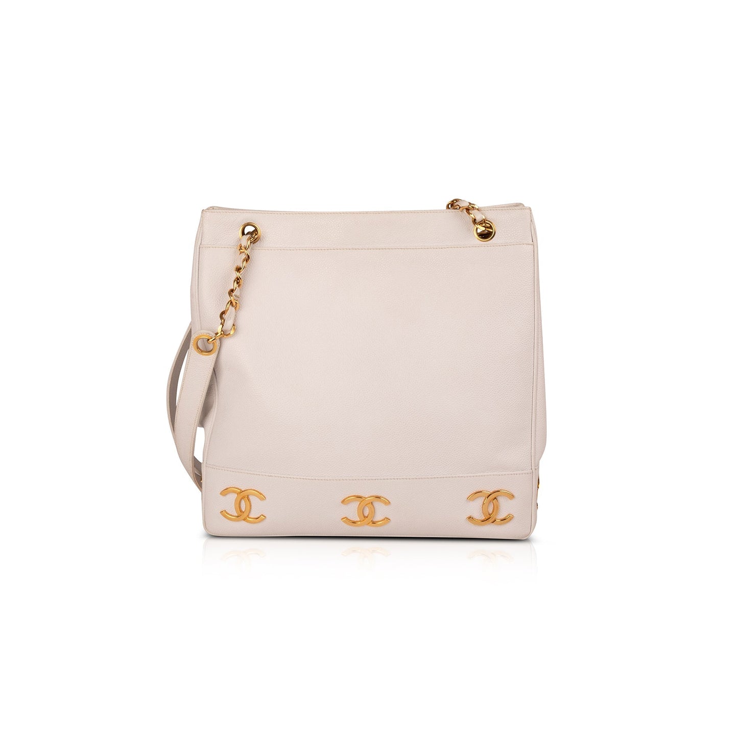 Chanel Large Vintage CC Caviar Leather Tote