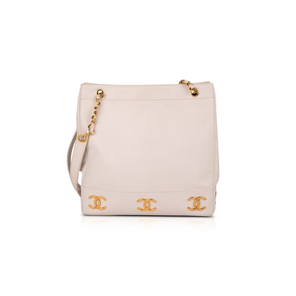 Chanel Large Vintage CC Caviar Leather Tote