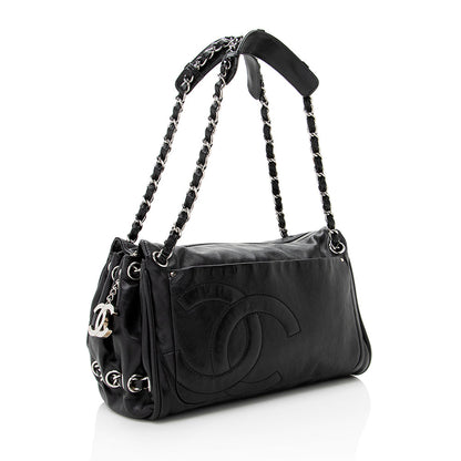Chanel Leather Diagonal CC Ligne Accordion Satchel (SHF-17562)