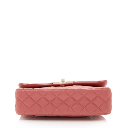 Chanel Limited Edition Lambskin Valentine Classic Medium Single Flap Bag (SHF-M2VY9h)