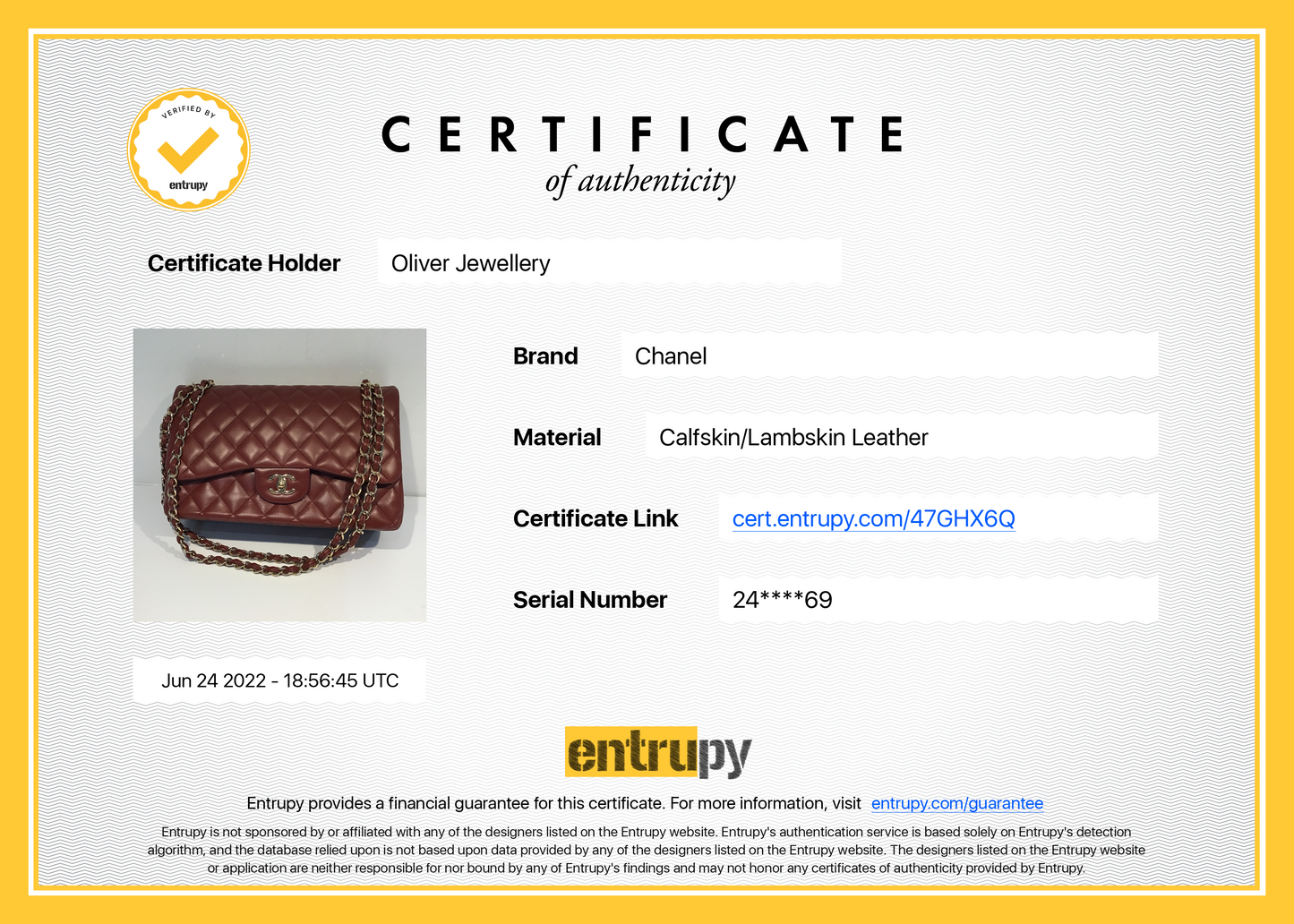 Chanel Maroon Lambskin Classic Jumbo Double Flap Bag