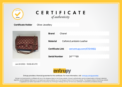Chanel Maroon Lambskin Classic Jumbo Double Flap Bag