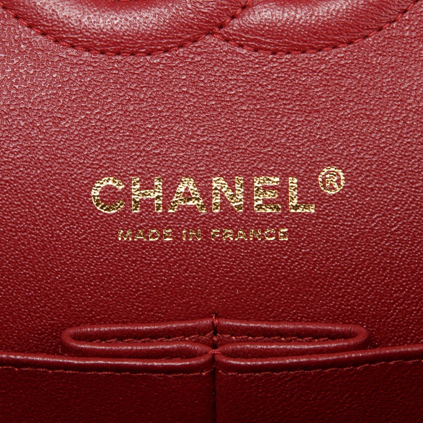Chanel Maroon Lambskin Leather Classic Medium Double Flap Bag