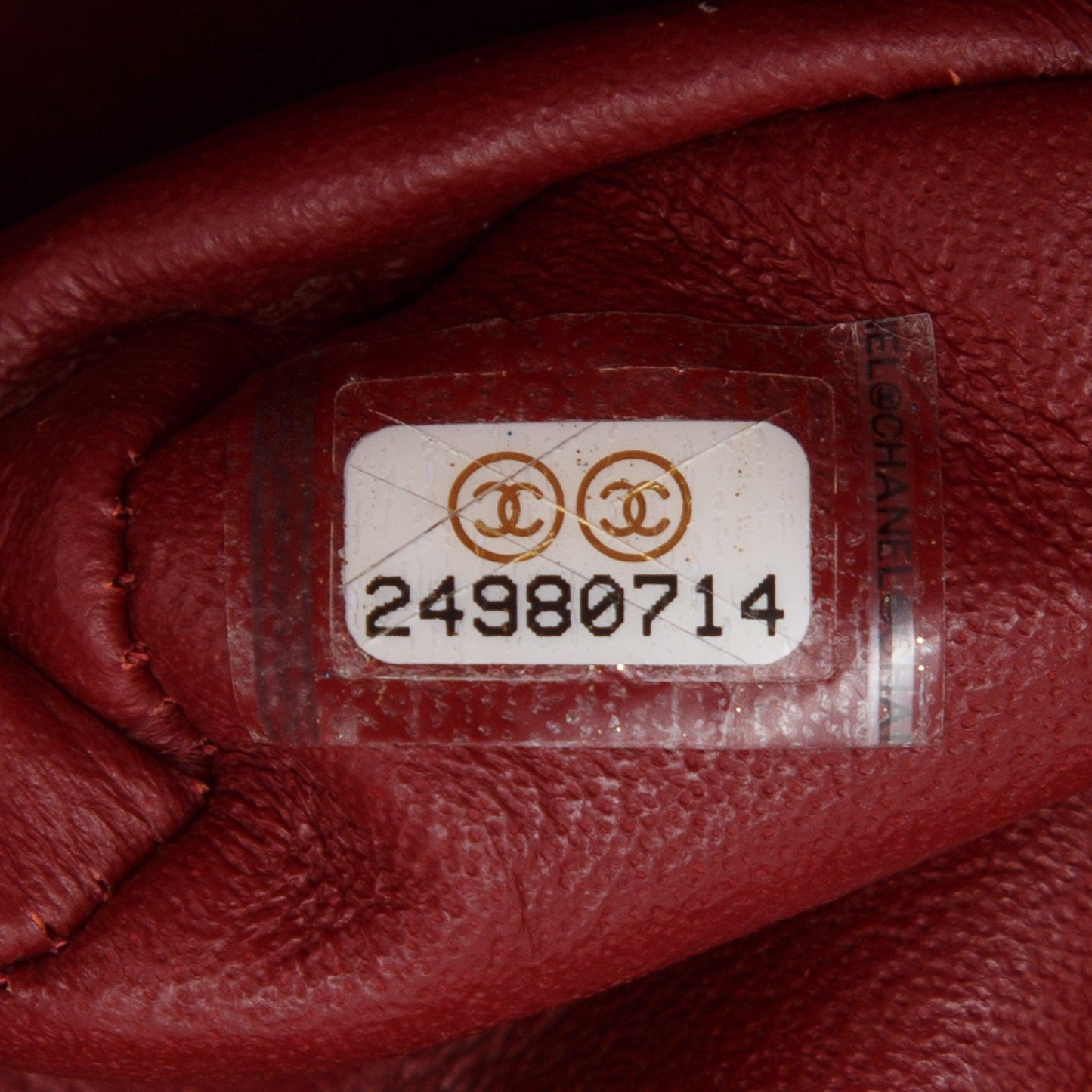 Chanel Maroon Lambskin Leather Classic Medium Double Flap Bag