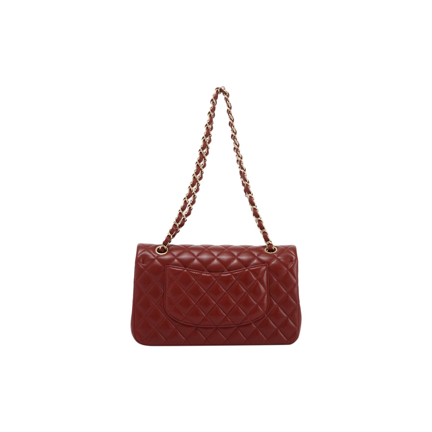 Chanel Maroon Lambskin Leather Classic Medium Double Flap Bag