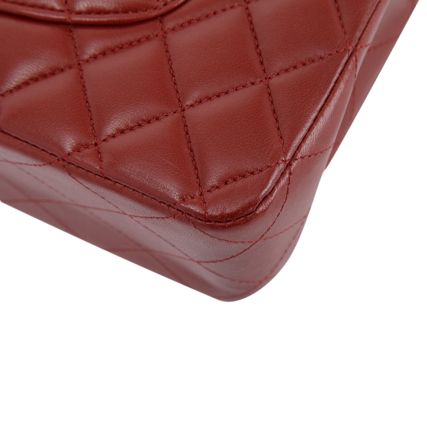Chanel Maroon Lambskin Leather Classic Medium Double Flap Bag