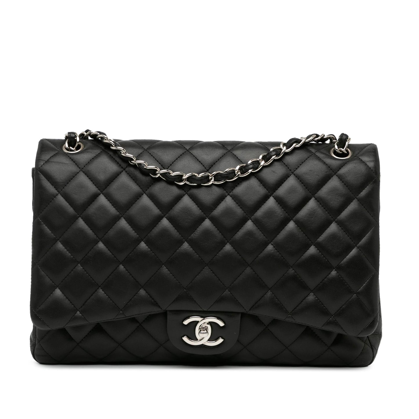Chanel Maxi Classic Lambskin Double Flap (SHG-5E7enw)