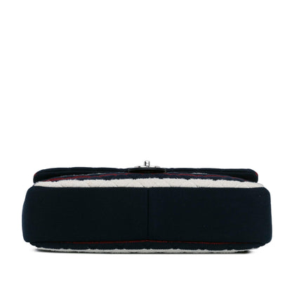 Chanel Maxi Multicolor Stripe Jersey Rope Flap