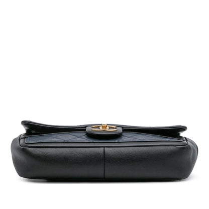 Chanel Medium Bicolor Calfskin Graphic Flap