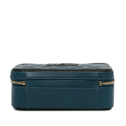 Chanel Medium Bicolor Caviar CC Filigree Vanity Case (SHG-FS85RY)