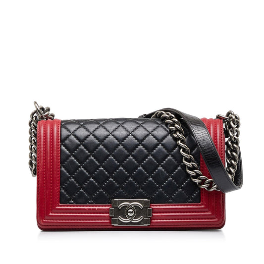 Chanel Medium Bicolor Lambskin Boy Flap (SHG-cLDWy7)