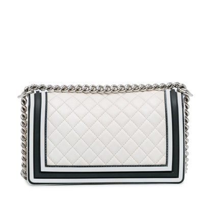 Chanel Medium Bicolor Lambskin and Rubber Boy Flap