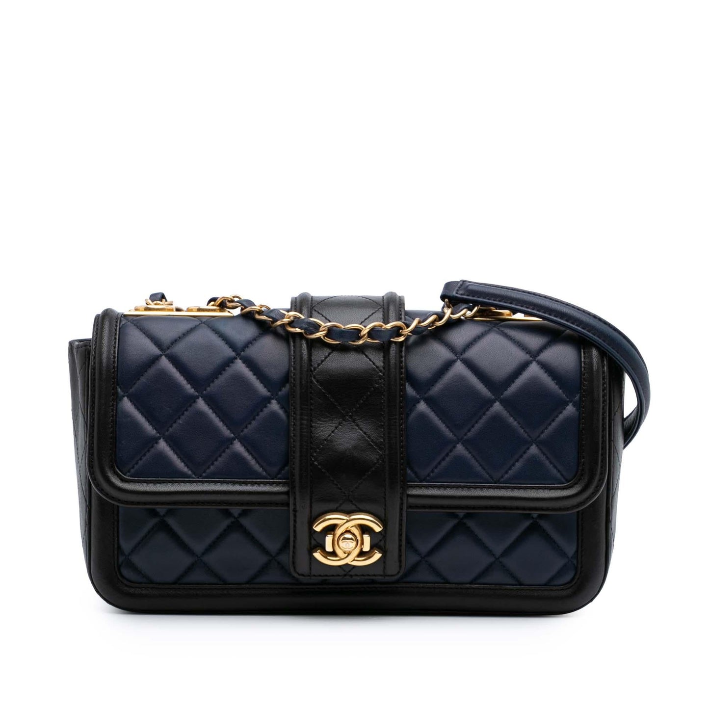 Chanel Medium Bicolor Quilted Lambskin Elegant CC Flap