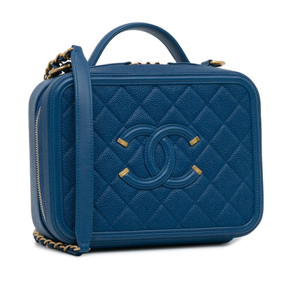 Chanel Medium CC Filigree Caviar Vanity Case (SHG-R0dFDb)