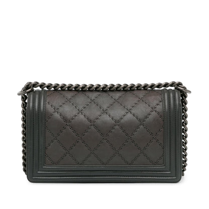 Chanel Medium Calfskin Double Stitch Boy Flap (SHG-SofQRy)