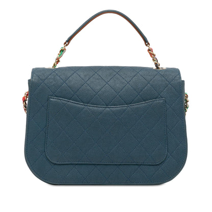 Chanel Medium Caviar Paris Cuba Thread Around Flap (SHG-iQuY2B)
