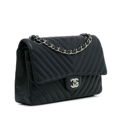 Chanel Medium Chevron Lambskin Double Flap (SHG-dzzHVL)