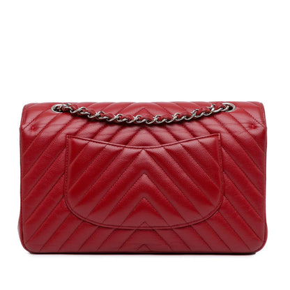 Chanel Medium Classic Chevron Caviar Double Flap