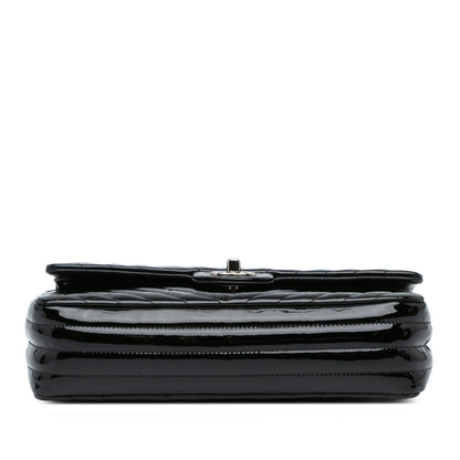 Chanel Medium Classic Chevron Patent Double Flap (SHG-Jqfuoq)