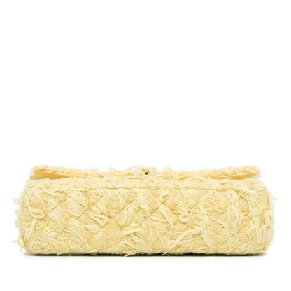 Chanel Medium Classic Fringed Tweed Double Flap (SHG-pwJcE6)